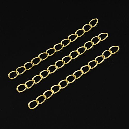 Perlin 100 fili di metallo per collana, cavigliera, bracciale, catena a maglia barbazzale, 5,5 x 3,5 mm (oro nuovo)