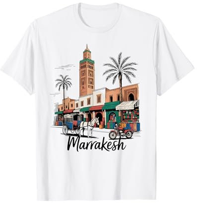 Souk marocain Marrakech City Maroc Art Souvenir T-Shirt