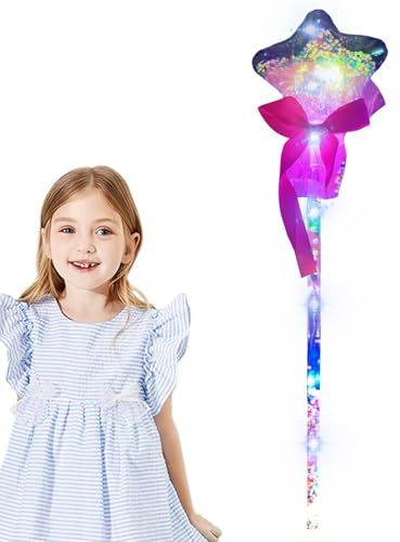 Baguette Magique Lumineuse, Baguette Magique Enfant - Lumineuse LED pour ,Baguette de Princesse Lumineuse, Accessoire de Jeu Fantaisie , Faveur , Jouet Anniversaire Garçon