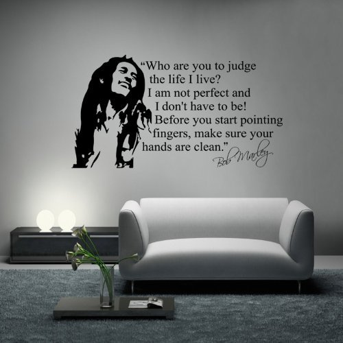 Adesivo4You Wandaufkleber, Bob Marley, Wandaufkleber, Schriftzug, Musik, Klassische Musik, Sänger, Bob Marley, Löwe, Pop, Reggae, MITI der Musik, Sänger, Musikschule, 150 x 50 cm.