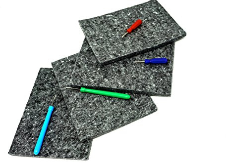 Minis Kreativ Prickelset Kinder I 4 x Prickel Filzunterlage 15 x 20 cm mit 4 Prickelnadeln Kinder I zum basteln prikelnadeln Set Kinder I Filzstärke 10 mm + Gratis Prikelvorlagen