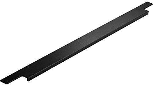 Gedotec Design Möbelgriff Küche Griffleiste schwarz matt - TRIM Black | Küchengriff Aluminium für Schubladen & Schranktüren | Alu-Griff Länge 496 mm | 1 Stück - Schubladengriff mit Harpunen-Steg