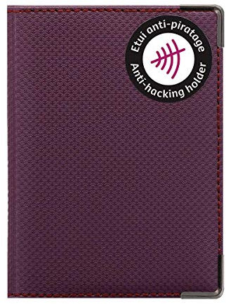Color Pop® Portefeuille extraplat Anti-RFID (Prune) – Fabrication Française – PVC Silver – Protection Carte bancaire - Sécurité Carte crédit– 10,4 x 7,4 cm