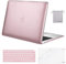 MOSISO Hülle Case Kompatibel mit MacBook Air 13 Zoll 2022 2021 2020 2019 2018 A2337 M1 A2179 A1932,Schutzhülle Cover&Tastaturschutz&Displayschutz&Aufbewahrungstasche,Rose Gold
