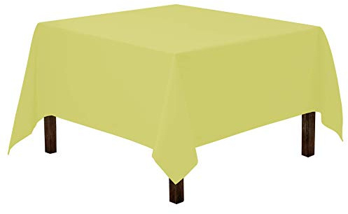 Gee Di Moda Quadratische Tischdecke – 132 x cm gelbe quadratische für oder runde Tische aus waschbarem Polyester ideal Buffet-Tische, Partys, Urlaub, Abendessen, Hochzeit und mehr