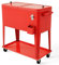COSTWAY 80-Quart Rolling Ice Chest, Stainless Steel Beverage Cooler Cart with Shelf, Wheels, Bottle Opener & Drainage Hole, Bar Party Drink Ice Bucket Trolley, 72H Insulation(Red)