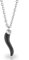 inSCINTILLE Halskette Damen Edelstahl Glückshorn mit verstellbarer Kette (Schwarz)