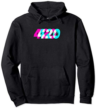 420 Kiffen Vaporwave 80s 90s Hanf Cannabis Joint Kiffer Pullover Hoodie