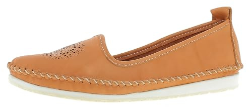 Andrea Conti 0023410 Damen Slipper Ballerina Mokassins Leder, Größe:42 EU, Farbe:Orange