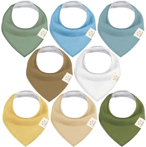 8 Stück Dreieckstuch Baby Junge, Mädchen - Unisex Bandana Lätzchen Baby, Super Absorbierende Halstuch Baby, Bio-Baumwolle Baby Lätzchen, Halstücher Baby für Säuglinge, Sabberlätzchen (Daybreak)