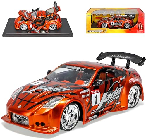 Nisan 350z 350 Z Orange Tuning Extra Felgen 1/18 Jada Modellauto Modell Auto