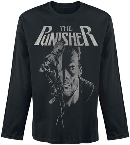 MARVEL Herren Punisher Gewehr T-Shirt Gr. L, Schwarz