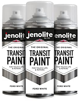 JENOLITE Transit Paint Aerosol Spray | WHITE | Van & Car Touch Up and Repair Paint | 3 x 400ml (Ford White XSC691)
