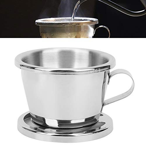 Caffettiera da 1 2 tazze riutilizzabile in acciaio inox per ufficio, casa all'aperto, gocciolatore portatile, gocciolatore portatile per caffè, macchina da caffè 1 2 porta filtro per caffè po