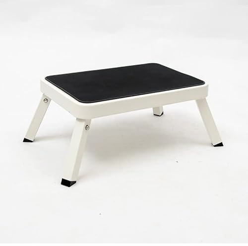 Escalera plegable de 1 peldaño de acero antideslizante para casa, cocina, garaje, soporta hasta 150 kg