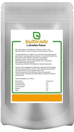 4x500g L-Ornithin | reines Pulver | Nahrungsergänzung | Buxtrade