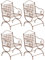 CLP 4er Set Eisenstühle Lotta Im Jugendstil I Outdoor-Stühle Mit Armlehnen I Gartenstühle, Farbe:antik braun