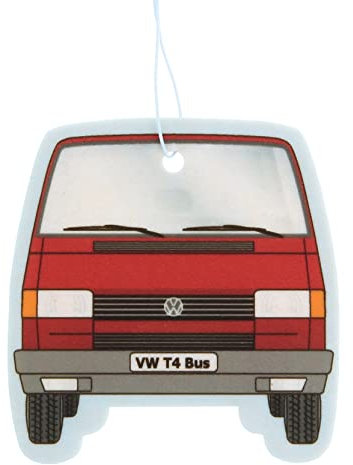 BRISA VW Collection - Volkswagen T4 Bulli Bus Luft-Erfrischer, Duft-Spender, Duft-Baum fürs Auto/KFZ (Front/Vanilla/Rot)