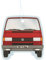 BRISA VW Collection - Volkswagen T4 Bulli Bus Luft-Erfrischer, Duft-Spender, Duft-Baum fürs Auto/KFZ (Front/Vanilla/Rot)