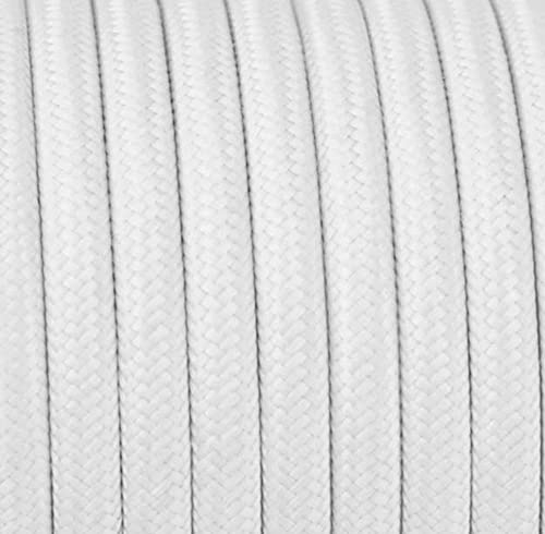 1,2 mètres 3 - fils Câble textile fil électrique tissu rond 3x0,75 3G0,75 blanc