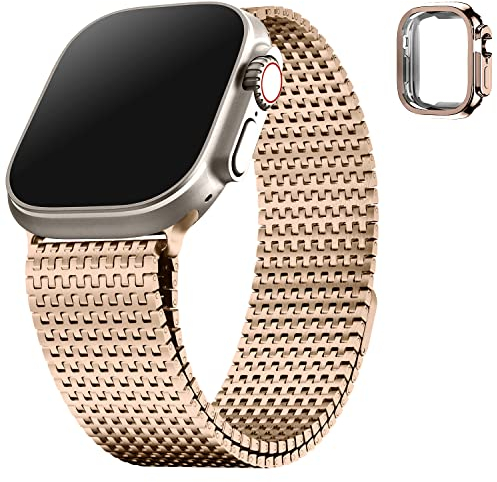 Fullmosa Correa Apple Watch Compatible con Apple Watch Series Ultra,Correa para Apple Watch Compatible 49mm,Oro Rosa