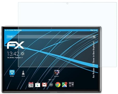 atFoliX Schutzfolie kompatibel mit Pritom L10 Three in One Keyboard Folie, ultraklare FX Displayschutzfolie (2X)