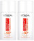 L'Oréal Paris Revitalift Clinical Anti-UV Gesichtsflüssigkeit SPF 50+ Sonnenschutz mit Netlock Technologie Formel mit Vitamin C Antioxidant und Anti-Aging-Wirkung Ultraleicht - 2 Flaschen à 50 ml