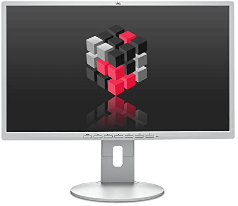 Fujitsu B24-8 T Monitor | 23,8 Zoll / 60,45 cm | TFT Flachbildschirm | 1920 x 1080 | 1000:1 | 250cd/m² | 5ms | DisplayPort & VGA & DVI | interne Lautsprecher | Weiß/Hellgrau (Generalüberholt)