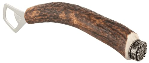 Flaschenöffner Hirschhorn | mit Griff aus echtem Horn | Kapselheber Tracht | versilberte Zierkappe mit bayrischem Wappen