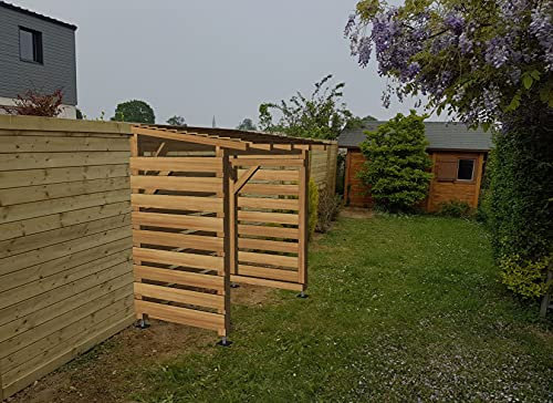 Abri de Jardin en Bois Massif de 2m, Couvert et avec Fond, Traitement Classe 3, Jardinatoire