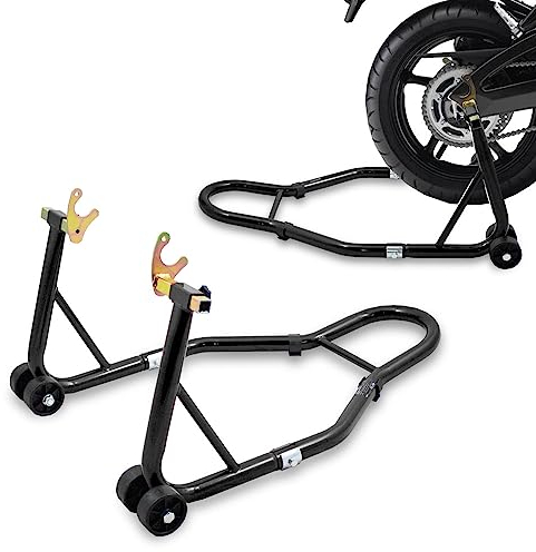 BITUXX Motorradständer hinten Motorrad Montageständer Hinterrad Transportständer Schwarz für viele gängige Motorräder