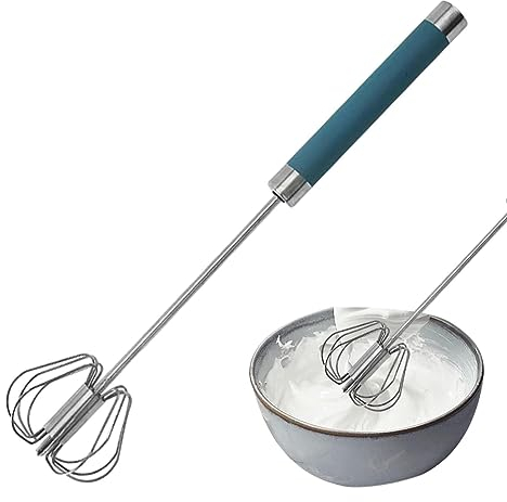 Gomice Batidor Giratorio - Batidor Acero Inoxidable batidor semiautomático Empuje Manual | Batidor Huevos Giratorio, batidor Leche, batidor Multifuncional para batir