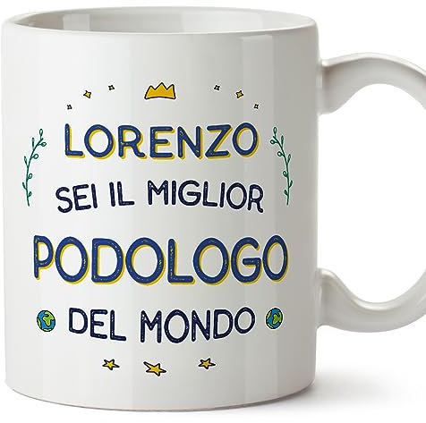 Mugffins Tazza Personalizzata in ceramica per PODOLOGO uomo 11 oz / 350 ml - In italiano - Migliore del Mondo - Idea regalo per compleanno, anniversario, natale, laurea