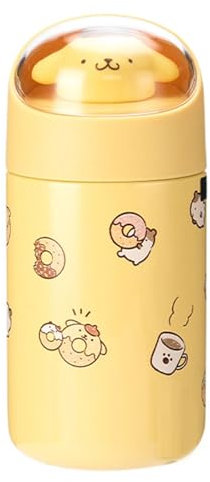 TUMPETY Cartoon Water Bottle Cute Anime Thermos Mug Adorable Insulated Bottle Portable Thermal Travel Mug Kawaii Hot&Cold Water Cup (yellow)