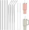 8PCS Pailles en Inox Réutilisables de 31 cm, Paille Inox avec 2 Brosse de Nettoyage, transparent, sans BPA, pailles en acier inoxydable pour gourdes