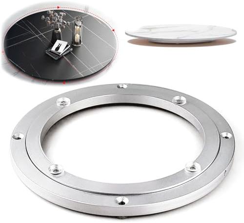 Duchunsheng Lazy Susan Turntable Bearing 12in 16in 20in 24in 32in Dining Room Base Bearing, Heavy Duty Table Bearing, 360° Manual Swivel Adjustable Dining Table, Aluminium Rotating Metal