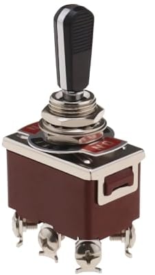 eMagTech Momentary Rocker Kippschalter, schwarz, PC, verschleißfester Griff, elektrischer Schalter, 3 Positionen, 6-polig, ON/OFF/ON-Schalter für AC 250 V, 15 A/125 V, 20 A, Schaltungen, Betrieb