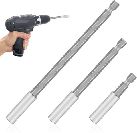 3 Pezzi Forti Magnetici Prolunghe per Punte da Trapano, 6/10/15cm Prolunga per Cacciavite Prolunga Avvitatore a Percussione Prolunga Trapano con Gambo Esagonale da 1/4 per la Manutenzione