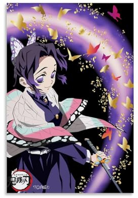 REOTTO Anime Demon Slayer Shinobu Komachi Poster Dekorative Malerei Leinwand Wandkunst Wohnzimmer Poster Schlafzimmer Malerei,Wandkunst Bilddruck Moderne Familienzimmer Dekor 12x18inch(30x45cm)