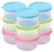 VIVIIHOO Piccole lattine con coperchio in plastica, set da 9 contenitori piccoli, a prova di perdite, impilabili, contenitori salvafreschezza da 160 ml, adatti per microonde e congelatore(9-quadrati)
