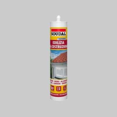 Soudal, Silicone Edilizia, 300ml, Bianco 1013, Flessibile e Resistente ai Raggi UV, Per Giunti di Costruzione, Ideale per PVC, Vetro e Metallo
