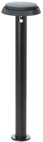 Lightbox LED Außenstehlampe mit Solar-Paneel & Bewegungsmelder & IP44 & 500 lm - schwarze Outdoor Wegeleuchte - 70 cm Höhe, Ø 20 cm - für den Garten - aus Metall/Kunststoff