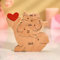 Personalisiertes Holzkunstpuzzle der Wal-Familie mit 1-8 Namen, Holz Wal Skulpturen Desktop Ornament Weihnachts Home Tischdekoration, Geschenk für Familie, Oma, Opa Mama, Papa