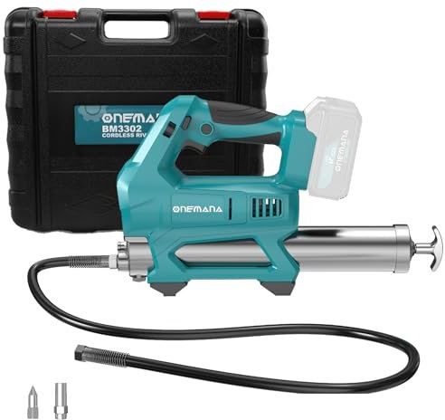 ONEMANA Akku-Fettpresse,20000 PSI elektrische Fettpresse mit 40.6'' Zoll,Variable Geschwindigkeit Trigger, 18V MAX Akku (ohne Akku)