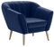 MEBLINI Sofa Sessel für Wohnzimmer - Mini Lounge für eine Person - Loungesessel - Armlehnstuhl - Armchair - KAIA - 1 - Blau Samt