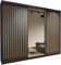 SLIDING WARDROBE 4U Burg Modern Free Standing Stylish Sliding Mirror Door Wardrobe and 3 Sizes (black, 250cm)