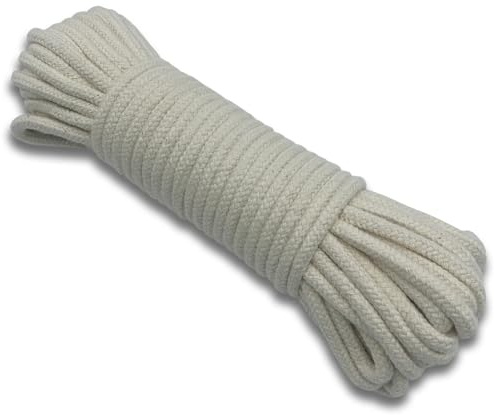 EDGEAM 20 m langes geflochtenes Baumwollseil aus natürlicher Baumwolle, 6,5 mm dick, weiches Baumwollseil für Outdoor, Garten, Basteln, Pflanzenaufhänger, Heimdekoration, Wandbehang (20 m)