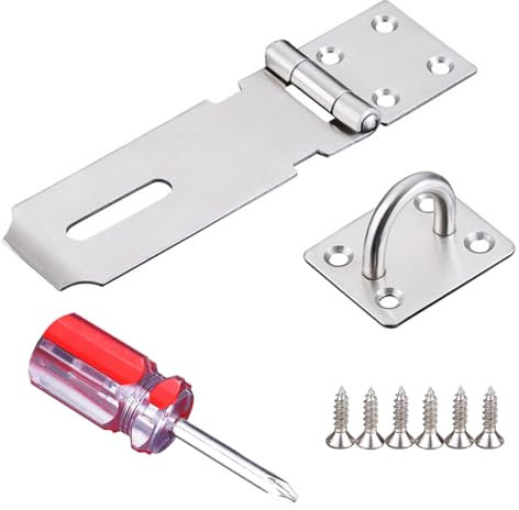 1 jeu de serrures de 10,2 cm, 1 tournevis, loquet de porte, serrure de porte, boucle antivol, boucle anti-perforation, serrure de porte de sécurité, convient pour chambre à coucher, salle de bain et