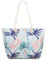 AOSSTA Extra Extra Large Sizse Canvas Flower Stripe Print Beach Bag for Women with Zipper Shopping Carrier Tote Bag, Check The Size (Coconut Tree)