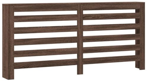 vidaXL Radiator Cover Heater Shelf - Brown Oak Engineered Wood, Modern Slatted Design, 175 x 20 x 82 cm, Extra Storage Space